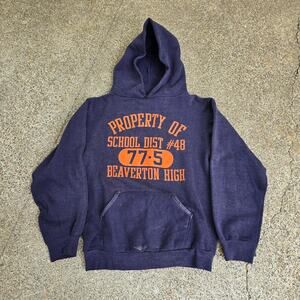 Vtg 70s RUSSELL ATHLETIC Beaverton High School Hooded Sweatshirt S USA Made